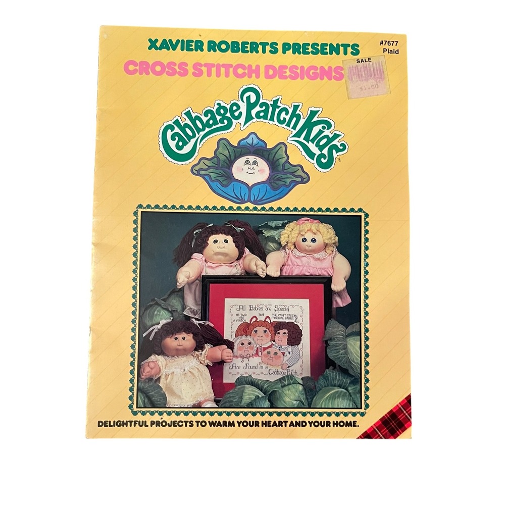 Vintage Cabbage Patch Kids‎ Cross Stitch Designs Plaid 7677 Booklet